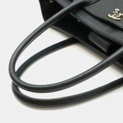 Pre Owned Chanel Executive Line Black Leather Tote Bag