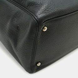 Pre Owned Chanel Executive Line Black Leather Tote Bag