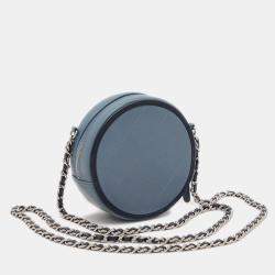 Pre Owned Chanel Round Blue Lambskin Shoulder Bag