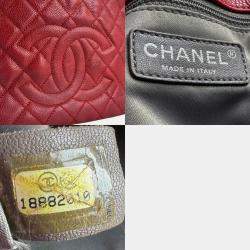 Pre Owned Chanel Red Caviar Leather Tote Bag