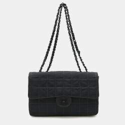 Pre Owned Chanel New Travel Line Black Nylon Chain Shoulder Bag