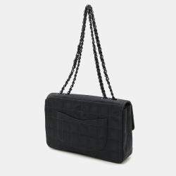 Pre Owned Chanel New Travel Line Black Nylon Chain Shoulder Bag