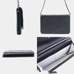 Pre Owned Chanel Camellia Black Wallet on Chain