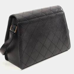 Pre Owned Chanel 2.55 Black Lambskin Chain Shoulder Bag