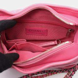 Pre Owned Chanel Gabriel De Chanel Small Pink Leather Hobo Shoulder Bag