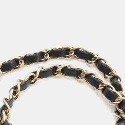 Pre Owned Chanel Matelassé Black Lambskin Leather Chain Shoulder Tote Bag GHW
