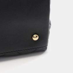 Pre Owned Chanel Matelassé Black Lambskin Leather Chain Shoulder Tote Bag GHW