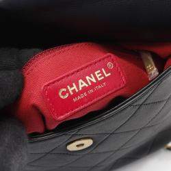 Pre Owned Chanel Matelasse Black Lambskin Chain Shoulder Bag