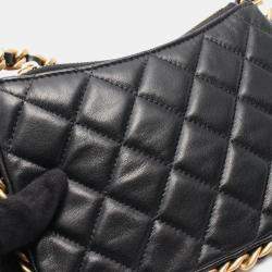 Pre Owned Chanel Chain Around Black Lambskin Chain Shoulder Bag