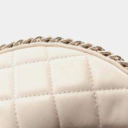 Pre Owned Chanel Matelasse Small Cream Lambskin Hobo Shoulder Bag