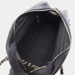 Pre Owned Chanel V-Stitch Chevron Black Lambskin Chain Shoulder Bag
