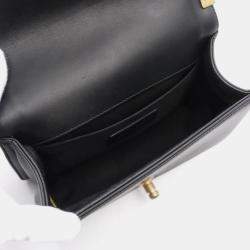Pre Owned Chanel Boy Small Black Leather Chain Shoulder Bag