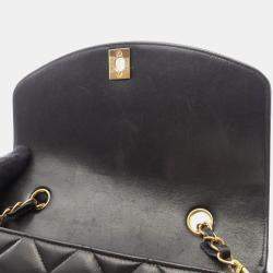 مملوكة مسبقًا حقيبة كتف سلسلة شانيل ماتلاس ديانا ج�لد خروف أسود غولد هاردوير