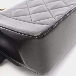 مملوكة مسبقًا حقيبة كتف سلسلة شانيل ماتلاس ديانا جلد خروف أسود غولد هاردوير