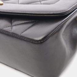 مملوكة مسبقًا حقيبة كتف سلسلة شانيل ماتلاس ديانا جلد خروف أسود غولد هاردوير