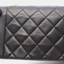 مملوكة مسبقًا حقيبة كتف سلسلة شانيل ماتلاس ديانا جلد خروف أسود غولد هاردوير