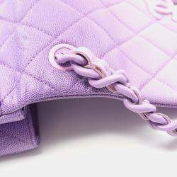 Pre Owned Chanel Matelasse Plastic Chain Shoulder Bag Crossbody Calfskin Purple