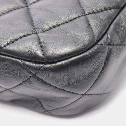 مملوكة مسبقًا حقيبة شانيل الكتف المتقاطع بسلسلة ماتيلسي جلد أسود سي سي