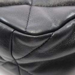 Pre Owned حقيبة كتف شانيل 19 ديكس-نوف ماتيلاسي بسلسلة من جلد الحمل أسود