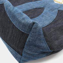 Pre Owned Chanel CC Denim Navy Chain Shoulder Bag