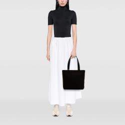 Pre Owned Chanel Black CC Chocolate Bar Jersey Tote