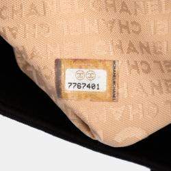 Pre Owned Chanel Black CC Chocolate Bar Jersey Tote