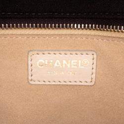 Pre Owned Chanel Black CC Chocolate Bar Jersey Tote