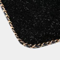 Pre Owned Chanel Black Tweed Chain Around Tablet Holder