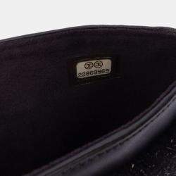 Pre Owned Chanel Black Tweed Chain Around Tablet Holder