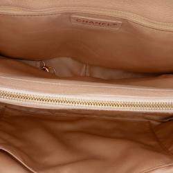 Pre Owned Chanel Beige Brown Caviar Grand Shopping Tote