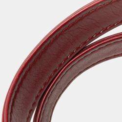 Pre Owned Chanel Red CC Lambskin Wild Stitch Handbag