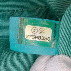 Pre Owned Chanel Blue CC Stitched Calfskin Enamel Camera Bag