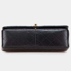 Pre Owned Chanel Black Medium Quilted Lambskin Full Flap