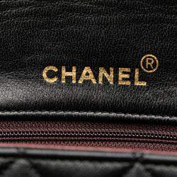 Pre Owned Chanel Black Medium Quilted Lambskin Full Flap