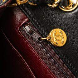 Pre Owned Chanel Black Medium Quilted Lambskin Full Flap