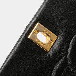 Pre Owned Chanel Black Medium Quilted Lambskin Full Flap