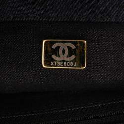 Pre Owned Chanel Grey Mini Rectangular Quilted Denim Mood Flap