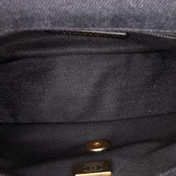 Pre Owned Chanel Grey Mini Rectangular Quilted Denim Mood Flap