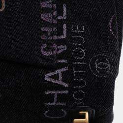 Pre Owned Chanel Grey Mini Rectangular Quilted Denim Mood Flap