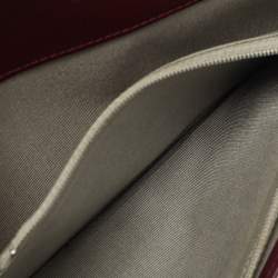 Pre Owned محفظة شانيال واي جلد برغندي مبطن براءة اختراع