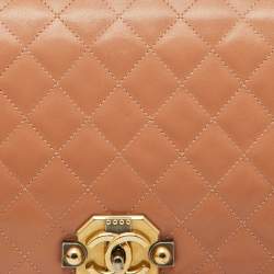 Pre Owned Chanel Blush Pink Quilted Diamond Leather CC Flap Shoulder Bag
