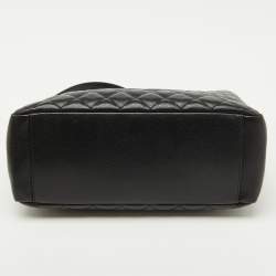 Pre Owned Chanel Black Quilted Caviar Leather Grand GST Shopper Tote