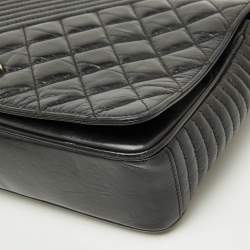Pre Owned Chanel Black Mixed Quilted Leather Medium Coco Boy Flap Bag
