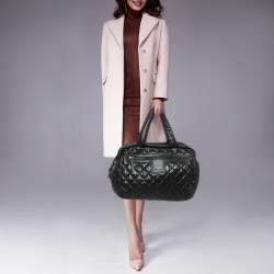 Pre Owned Chanel Black Quilted Nylon Coco Cocoon Bowler Bag