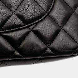 Pre Owned Chanel Black Jumbo Classic Lambskin Double Flap