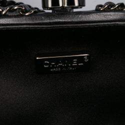 Pre Owned Chanel Black Chevron Lambskin Chain Around Clutch on Chain