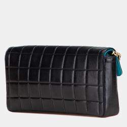 Pre Owned Chanel Chocolate Bar Lambskin East West Flap