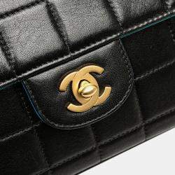 Pre Owned Chanel Chocolate Bar Lambskin East West Flap