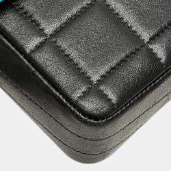 Pre Owned Chanel Chocolate Bar Lambskin East West Flap