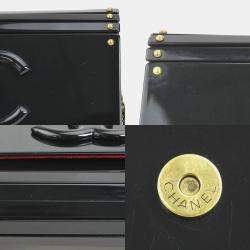 Pre Owned Chanel CC Black Plastic Leather Shoulder Bag